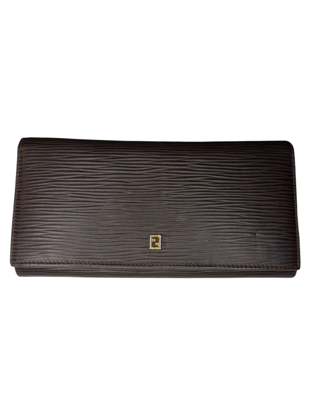Fendi Brown Textured Leather Wallet